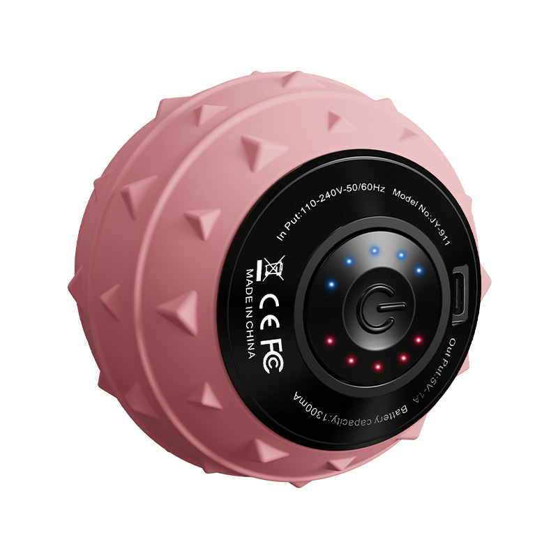 Vibracinis masažo kamuolys visam kūnui - elektrinė fascijos kamuolys raumenų atsipalaidavimui, fitnesui ir jogai | Medžiaga: ABS + silika gelis, USB įkrovimas, baterijos veikimo laikas ~3 val., CE/ROHS/FCC sertifikatai