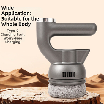 Kūno masažo įrenginys su 3 galvutėmis, įmontuota baterija 1200–2000 mAh, veikimo laikas 6–8 val., triukšmo lygis mažesnis nei 36 dB