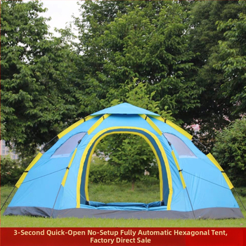 Šešiakampė palapinė 6-8 asmenims su dviejomis durimis, greitas įrengimas, atspari vandeniui 1500-2000 mm