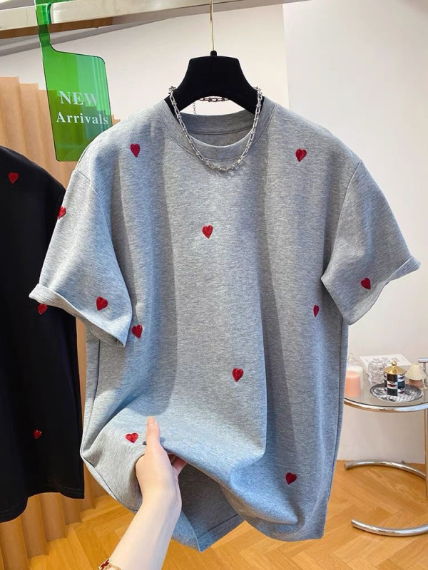 Γυναικεία T-shirt από chenille με ελαστάνη, μανίκια σε σχήμα κέρατο, μανίκια 3/4, στρογγυλός λαιμός, κανονικό μήκος