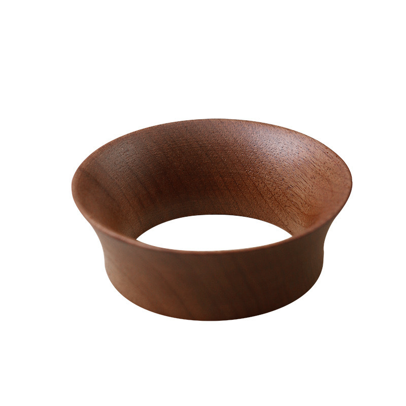 Diófából készült adagológyűrű eszpresszó őrlőhöz és olasz kávéfőző fogantyúhoz – kézi kiegészítő