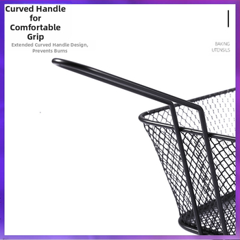 Κάδος τηγανίσματος από επίχρισμα σιδήρου για πατάτες τηγανητές και κοτόπουλο, αντι-καψίματα, προσαρμοζόμενος, μοντέρνος μινιμαλιστικός σχεδιασμός