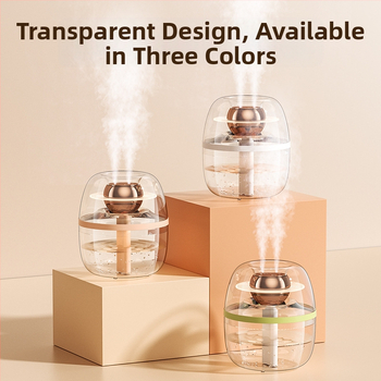 Υγραντήρας αέρα οικιακής χρήσης με διαφανή κρυστάλλινο σχεδιασμό, μεγάλη χωρητικότητα 2,6–4,0 L, κατάλληλος για δωμάτια έως 30 m², 2 ακροφύσια ομίχλης, ήσυχος, USB τροφοδοσία, στρογγυλός σχεδιασμός, χρονοδιακόπτης άνω των 8 ωρών.