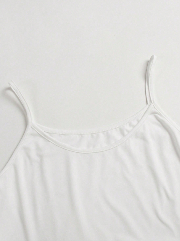 3 vnt. moterų vasaros camisole tops rinkinio, poliesterio–spandekso mišinys, mikroelastinis, ilgis 50–65 cm, petnešos nėra nuimamos, siauras kirpimas, vasara 2025