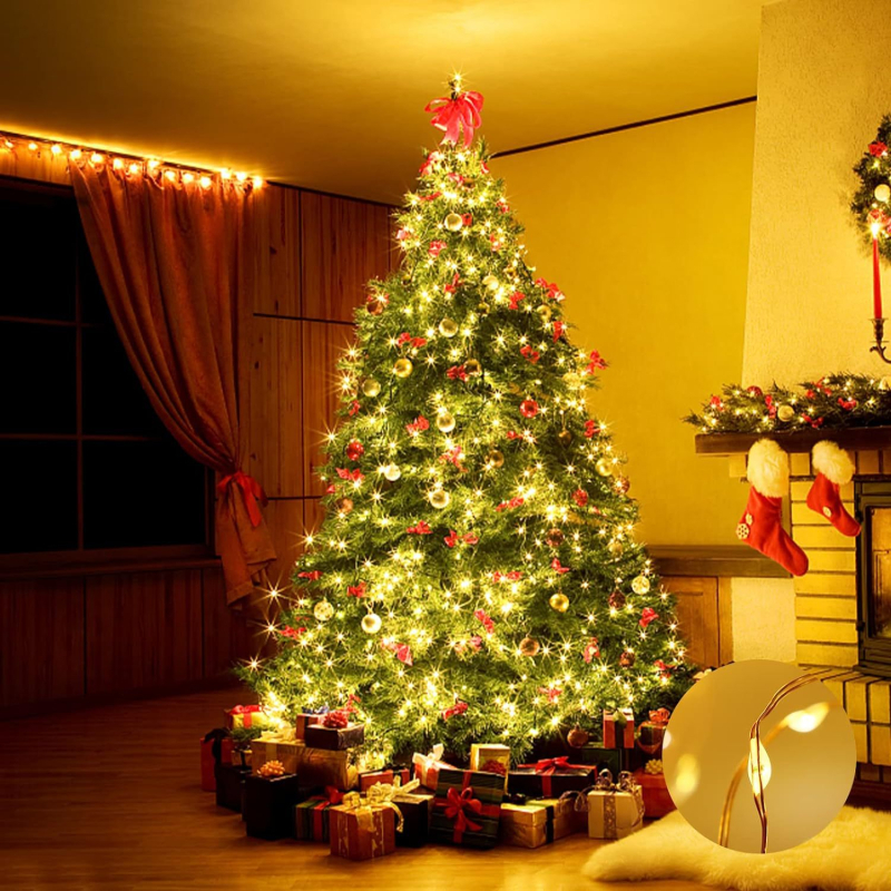 LED rézdrótos fényfüzér USB-tápellátással, vízálló, absztrakt dizájn, 8 funkciós távirányító