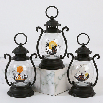 Χάλογουιν LED φανάρι για κρέμασμα, πλαστικό κρεμαστό διακοσμητικό – διακοσμητικό σκηνής σε ρετρό στυλ λαμπτήρα λαδιού