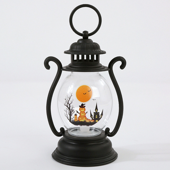 Χάλογουιν LED φανάρι για κρέμασμα, πλαστικό κρεμαστό διακοσμητικό – διακοσμητικό σκηνής σε ρετρό στυλ λαμπτήρα λαδιού