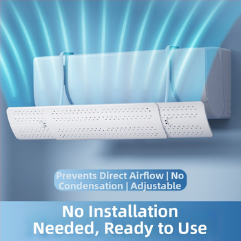 Αντι-ροή για κλιματιστικό, τοίχου, παγκόσμια συμβατότητα, χωρίς εγκατάσταση, προστατεύει από άμεση ροή αέρα, κατευθύνει τον αέρα, αποτρέπει τη συμπύκνωση