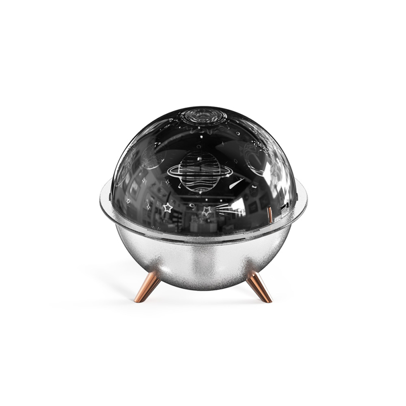 Zvaigžņu debesu projektora mitrinātājs J10 (USB barošana, 0,5–1 L tvertne, piemērots telpām līdz 10 m², 1 miglas izplūde, troksnis < 36 dB)