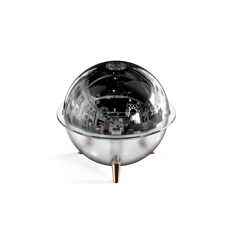 Zvaigžņu debesu projektora mitrinātājs J10 (USB barošana, 0,5–1 L tvertne, piemērots telpām līdz 10 m², 1 miglas izplūde, troksnis < 36 dB)