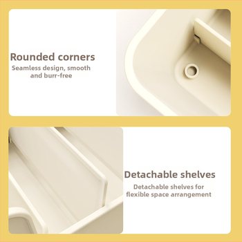 Οργανωτής αποθήκευσης μακιγιάζ, δύο-επίπεδο PET, στυλ με πλέγμα, επιτραπέζια αποθήκευση, φορητός