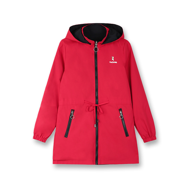 Atvirkštinis moterų paltas, vidutinio ilgio, stovinti kaklo apykaklė, užtrauktukas, poliesteris, gyvūnų raštas, laisvas siluetas