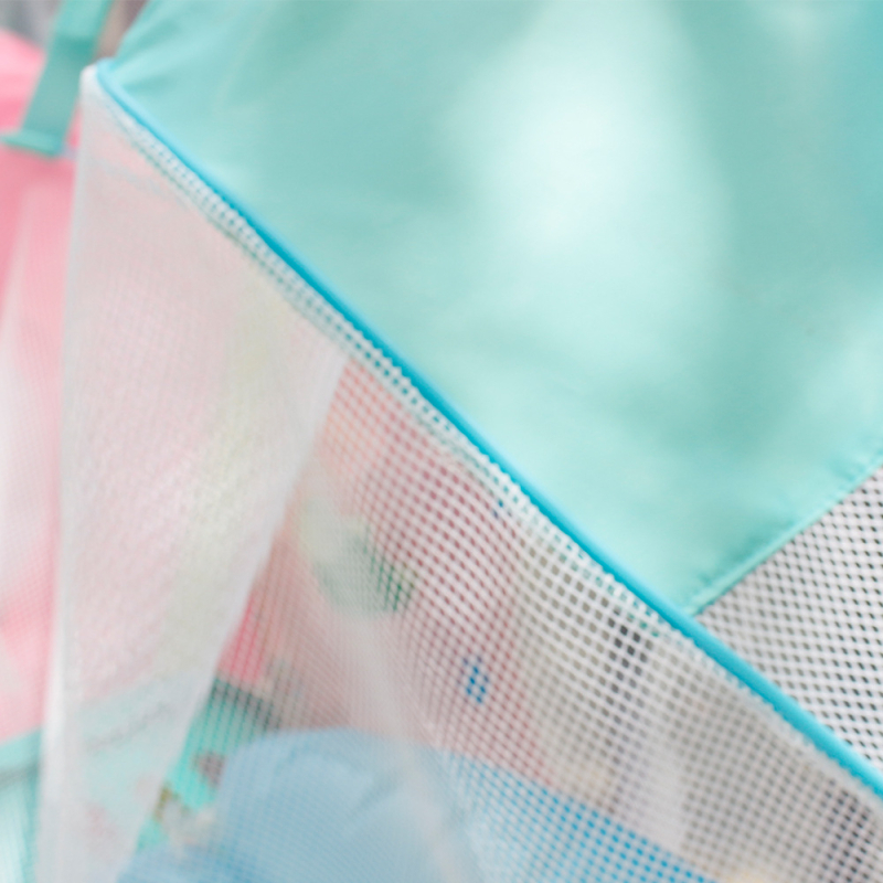 PP plastiko audinio tinklinė krepšys baseino tvorelei, didelė talpa plaukimo žiedams ir kamuoliams laikyti, savisluojantis uždarymas, medžiaga PP, apkrova 1-10