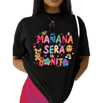 Μπλούζάκι τύπου T-shirt - Βαμβάκι, 3D εφέ σχέδιο, στυλ πόλης/ταξιδιού, κοντά μανίκια, φαρδιά γραμμή