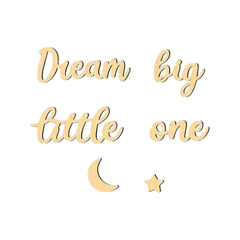 Ξύλινο αυτοκόλλητο τοίχου με λογότυπο φεγγαριού και αστεριών — μάρκα Sinhyun; κατάλληλο για οικία, γραφείο και χώρους διασκέδασης