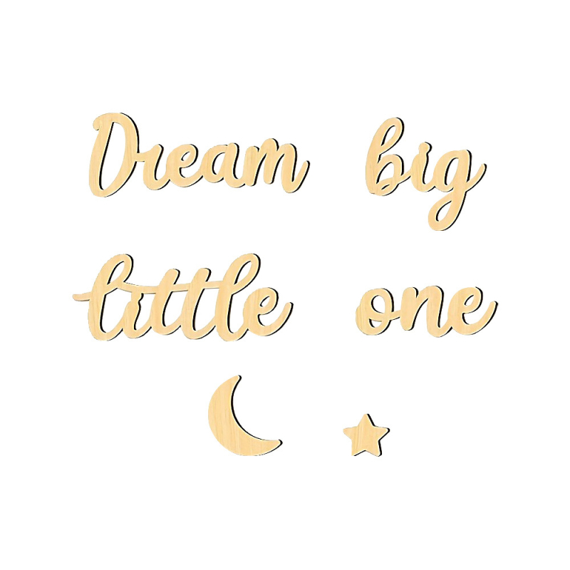 Fából készült falidísz önragasztóval, hold és csillag logóval — Sinhyun márka; otthonra, irodába és szórakozóhelyekre