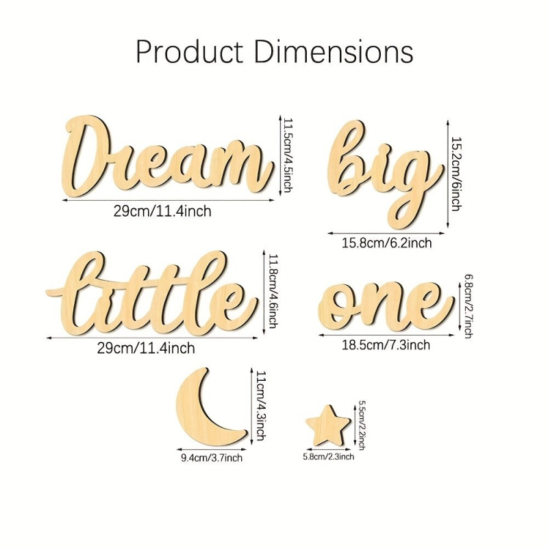 Fából készült falidísz önragasztóval, hold és csillag logóval — Sinhyun márka; otthonra, irodába és szórakozóhelyekre