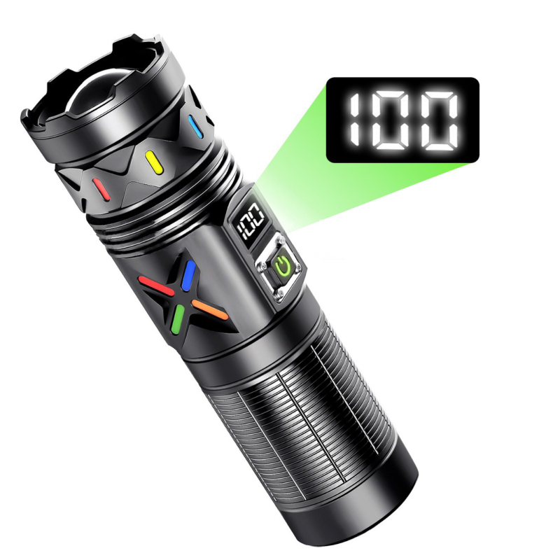 Skywolfeye 30W alumíniumötvözetes zseblámpa fehér lézerrel, 3 módú teleszkópos zoom, Type-C töltés, hatótávolság ≥ 500 m