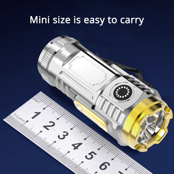 Φακός LED με κλιπ για καπέλο, 5W, επαναφορτιζόμενος, πλαστικό σώμα, εμβέλεια 50–100 m