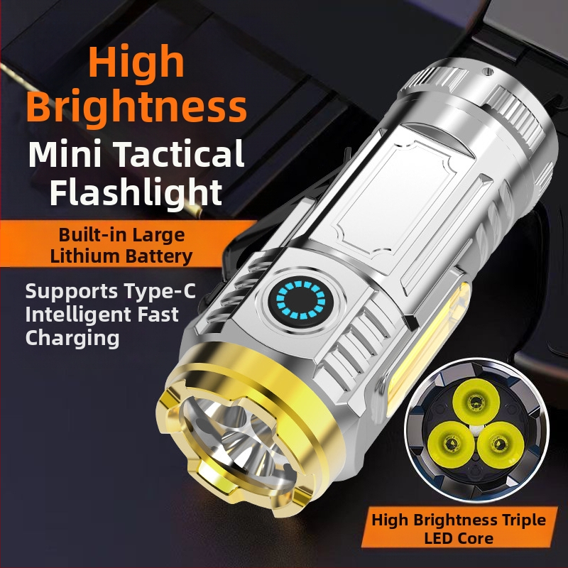 LED клип‑фенерче за шапка, 5W, презареждаем, пластмасов корпус, обхват 50–100 м