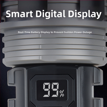 Φακός LED, χειροκίνητα τροφοδοτούμενος, 5W, 1200mAh, εμβέλεια 100–200 μέτρα