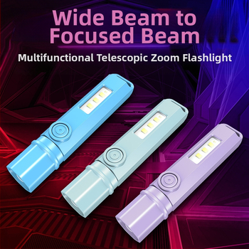 Φακός LED μικρού μεγέθους με τηλεσκοπική κατασκευή, πολυλειτουργικός εξωτερικός φακός, 1W, 1200 mAh, εμβέλεια 100–200 m, διάρκεια μπαταρίας 3–5 h