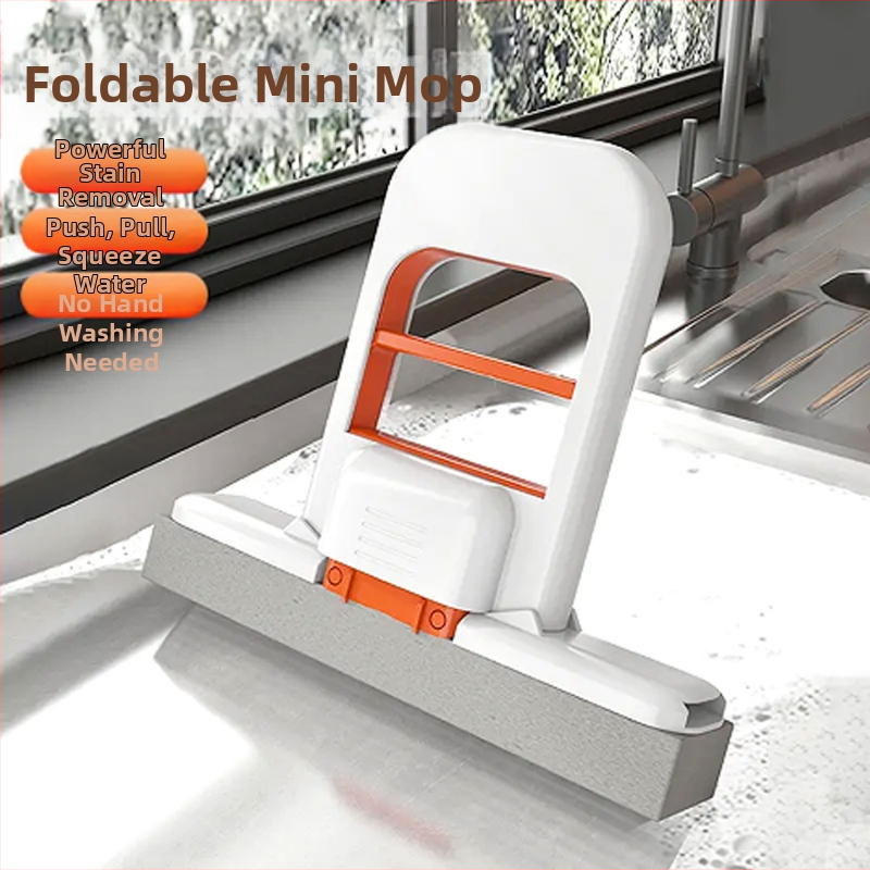 Kézi mini mop - nedvszívó szivacsos felmosó otthoni használatra, Crown márka, fém kivitel, alkalmas macskáknak, 2025-ös bevezetés