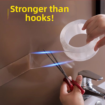 Bandă dublu adezivă Nano, cu aderență înaltă, pentru montaj pe perete, impermeabilă și transparentă, pentru utilizare în autovehicule