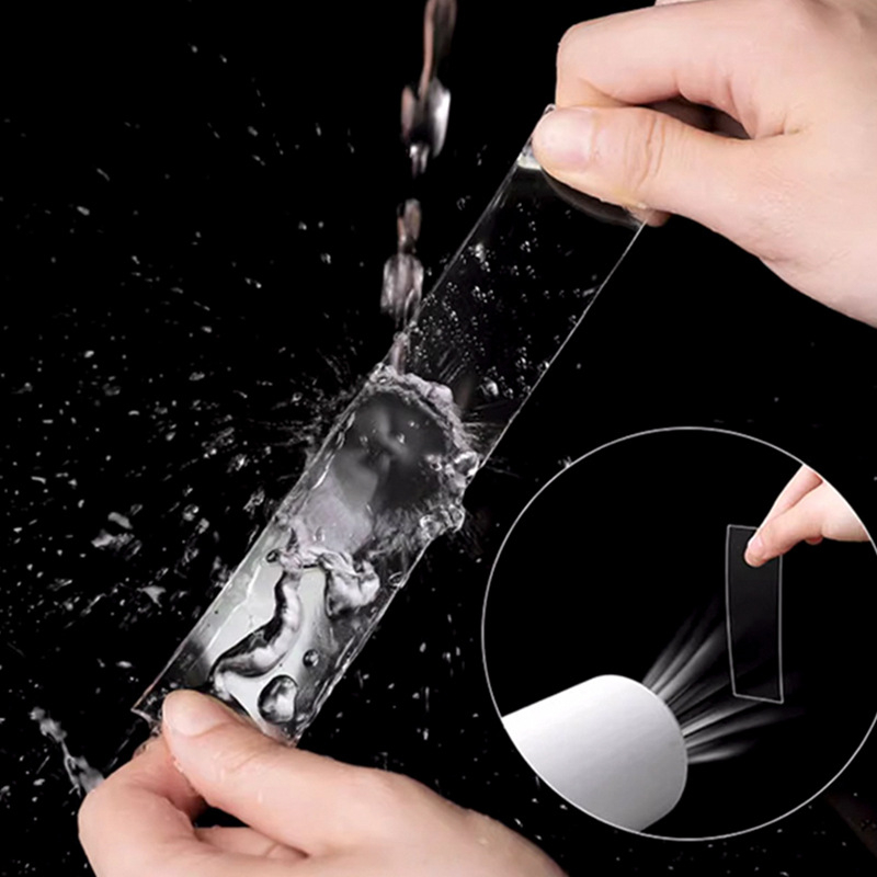 Bandă dublu adezivă Nano, cu aderență înaltă, pentru montaj pe perete, impermeabilă și transparentă, pentru utilizare în autovehicule