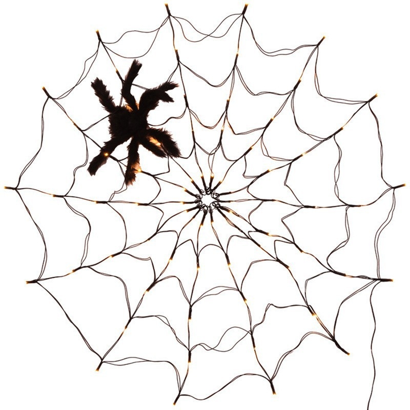 Halloween LED svjetla u obliku paukove mreže, s daljinskim upravljačem, baterijsko napajanje, IP44, mali svjetleći niz