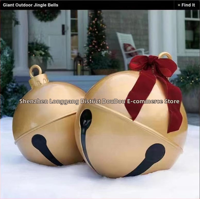 Ziemassvētku zvaniņa balons ārējai dekorēšanai, PVC materiāls, pastorālais stils, daļēji mehāniska ražošana, svars 0,35 kg