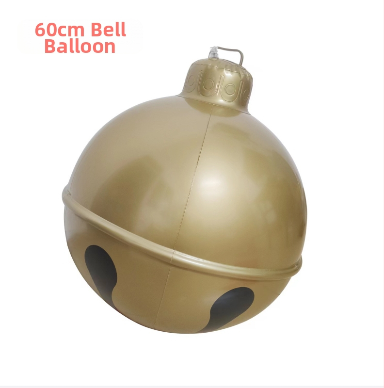 Χριστουγεννιάτικο μπαλόνι με καμπάνα για εξωτερική διακόσμηση, PVC, αγροτικό στυλ, ημιχειροκίνητη παραγωγή, βάρος 0,35 kg