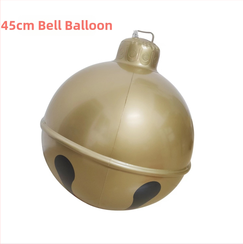 Χριστουγεννιάτικο μπαλόνι με καμπάνα για εξωτερική διακόσμηση, PVC, αγροτικό στυλ, ημιχειροκίνητη παραγωγή, βάρος 0,35 kg