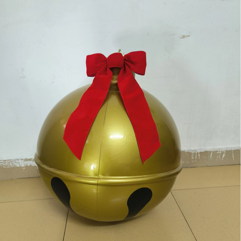 Χριστουγεννιάτικο μπαλόνι με καμπάνα για εξωτερική διακόσμηση, PVC, αγροτικό στυλ, ημιχειροκίνητη παραγωγή, βάρος 0,35 kg