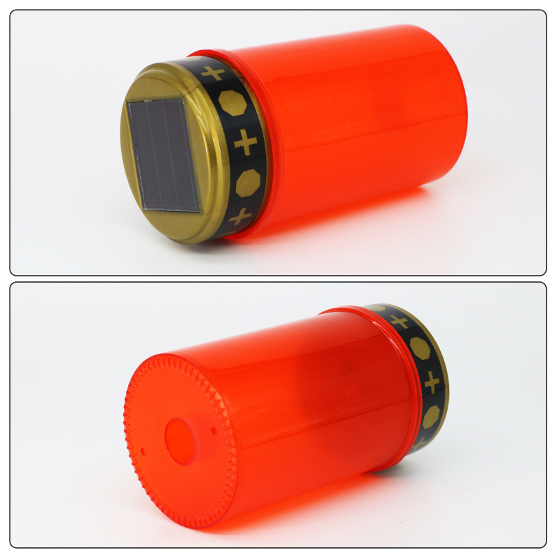 Saulės kapinių LED žvakės lemputė — cilindrinis plastikinis korpusas, pusiau rankinis ir pusiau mechaninis dizainas, Candle feast