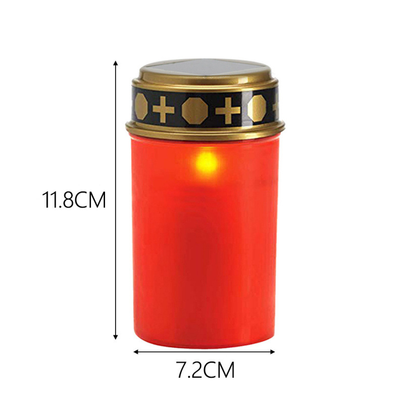 Saules kapu LED sveces lukturis — cilindrisks plastmasas korpuss, pusmanuāla un pusmehāniska konstrukcija, Candle feast