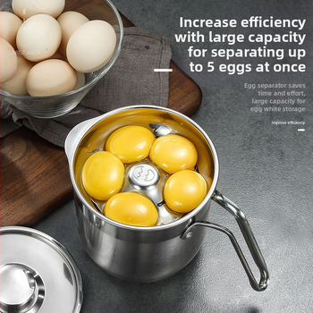 Haobai 304 ανοξείδωτος διαχωριστής ασπραδιών με σχεδίαση βαρελιού για οικιακή ζαχαροπλαστική