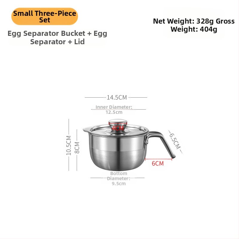Haobai 304 ανοξείδωτος διαχωριστής ασπραδιών με σχεδίαση βαρελιού για οικιακή ζαχαροπλαστική