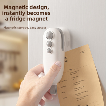 Mini uždarymo mašina užkandžiams, nešiojama namų uždarymo priemonė, dviejų funkcijų uždarymo ir pjaustymo įrankis plastikiniams maišeliams, modernus paprastas dizainas