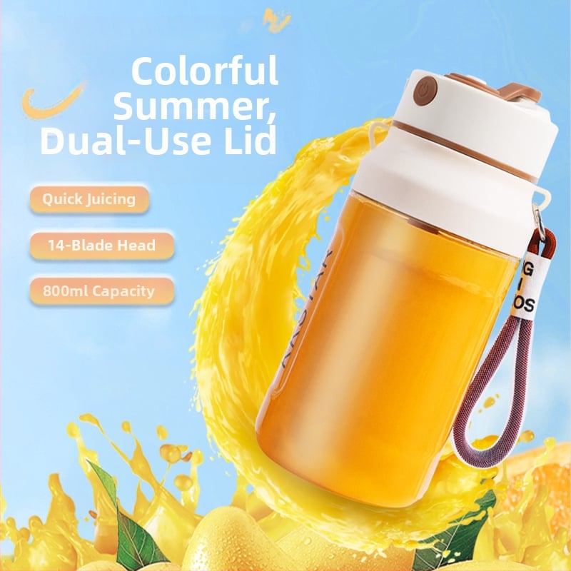 Nešiojama sulčių spaudimo aparatas vaisiams – 5+ peilių, įmontuota baterija, 150W, greitis 12001–15000 rpm, vidinė talpykla iš PC maisto klasės plastiko