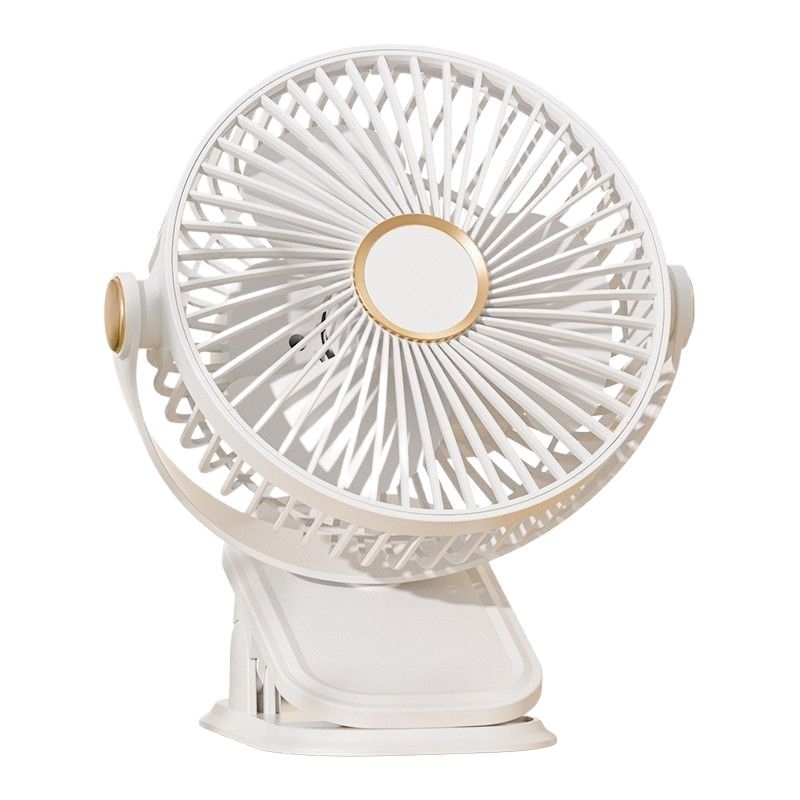 Įkraunamas klipsinis ventiliatorius su įmontuota šviesa, 5 sparneliai, 3 greičiai, 5V/5W