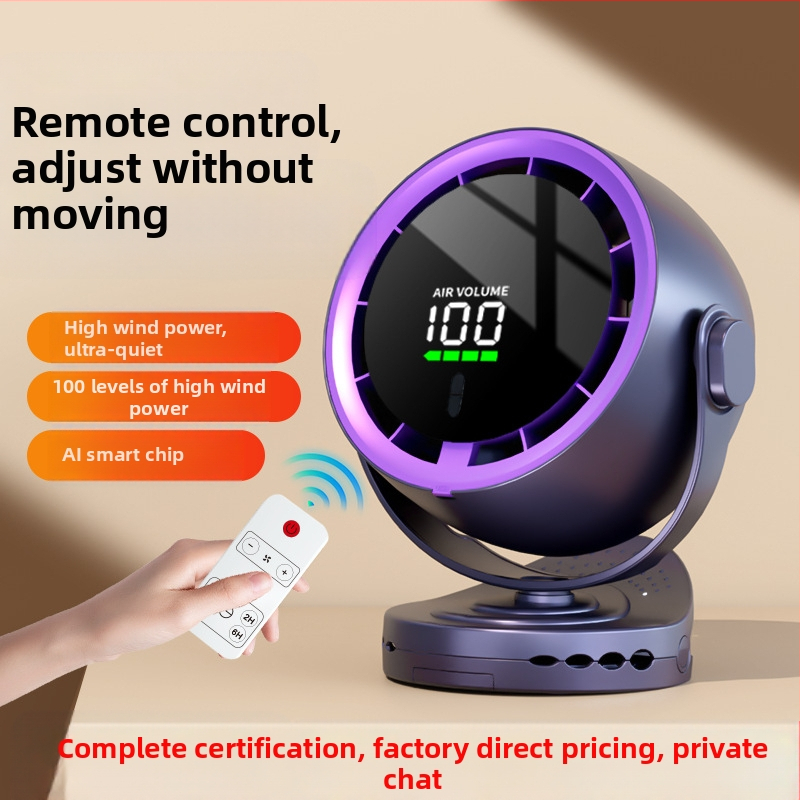 Клип-вентилатор за бюро с USB захранване, безчетков двигател, ABS корпус, вградена батерия 2000–4000mAh