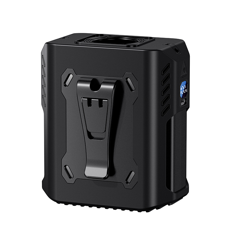 Портативен вентилатор за носене около талията, за външна употреба, 5 скорости, цифров дисплей, вградена 6000 mAh батерия, USB захранване