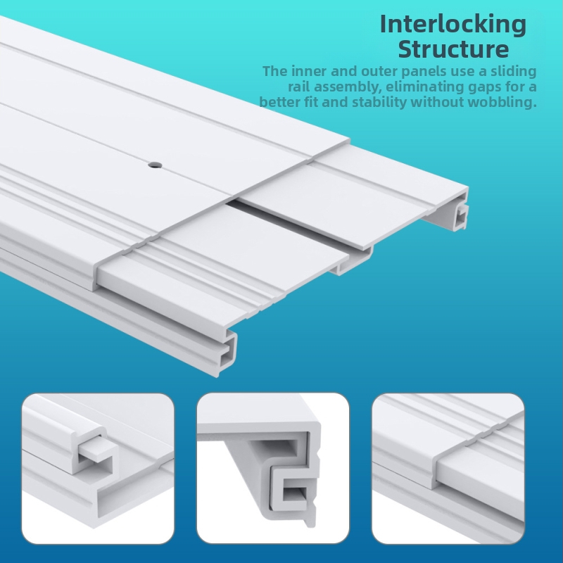 Mobiliojo oro kondicionieriaus stiklinio komplektas su reguliuojamu lango sandariu ir universalia keturių vienoje sąsaja, modelis 9000111