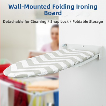 Sieninė sulankstoma lyginimo lenta su lyginimo laikikliu ir kabliu – medvilnės uždanga, adatos medvilnės pagalvė, anglies plieno rėmas, plastikiniai kojos; 4 vnt dėžutėje