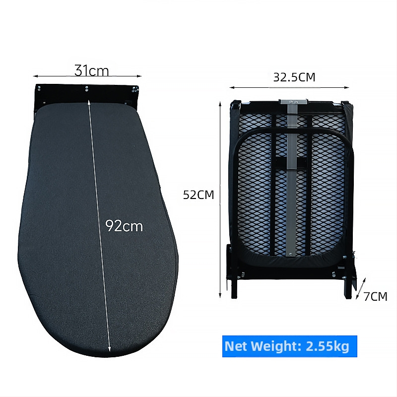 Sieninė sulankstoma lyginimo lenta su lyginimo laikikliu ir kabliu – medvilnės uždanga, adatos medvilnės pagalvė, anglies plieno rėmas, plastikiniai kojos; 4 vnt dėžutėje