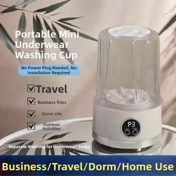 HP-908 Mini portatīvā veļas mazgājamā mašīna apakšveļai, USB uzlāde, mehāniska darbība, 5V, 220W, līdz 2 stundām