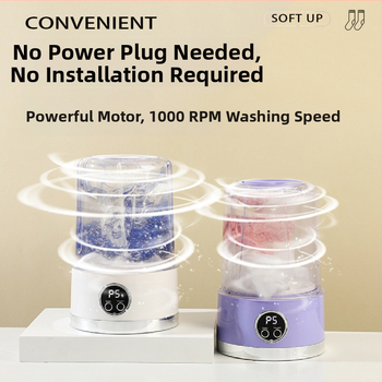 HP-908 Mini portatīvā veļas mazgājamā mašīna apakšveļai, USB uzlāde, mehāniska darbība, 5V, 220W, līdz 2 stundām