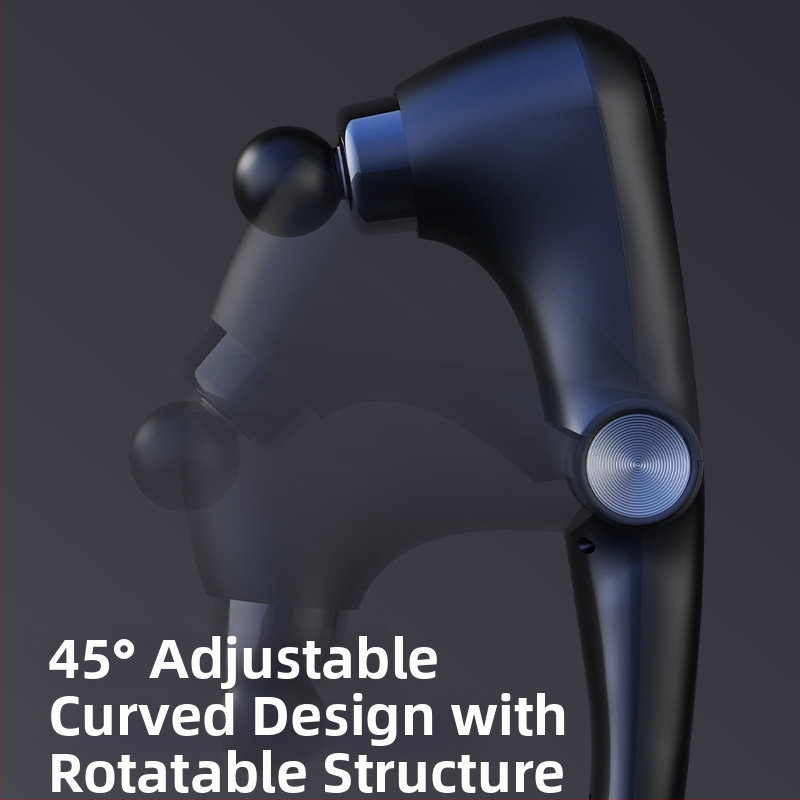 Масажор за фасция с четков мотор; сгъваем дизайн; горещо/студено облекчение; 6+ глави за масаж; вградена батерия 1200–2000 mAh, време на работа 1–3 ч.