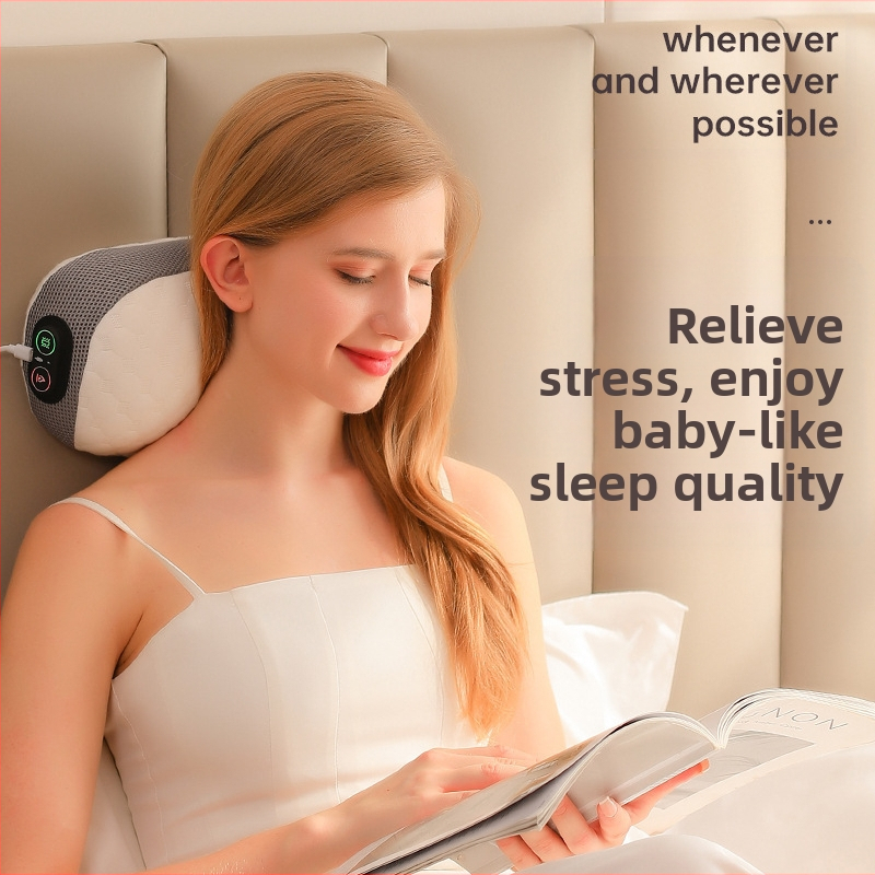 Masazo pagalvė su atminties putomis ir kvėpuojančiu medvilniniu užvalkalu, šildymas ir vibracija, kaklo ir juosmens masažas, 135° tempimas, 2 masažo galvutės